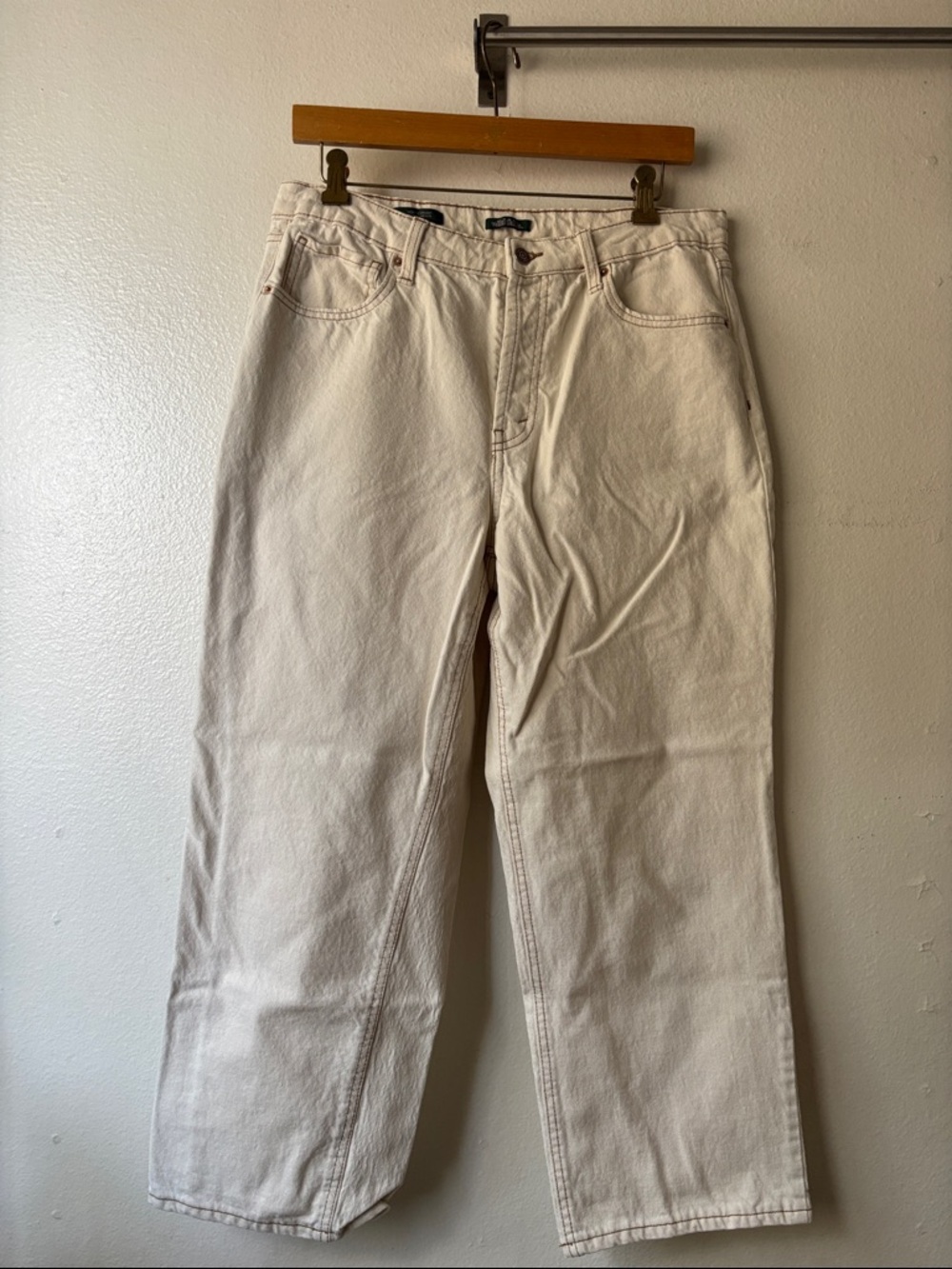 Wild Fable High-Rise Straight Leg Jeans Button Fly - Cream 12